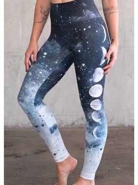 Eagle Rock Werkshop, Size L . Moon Phases Leggings - Starry Ombre Print